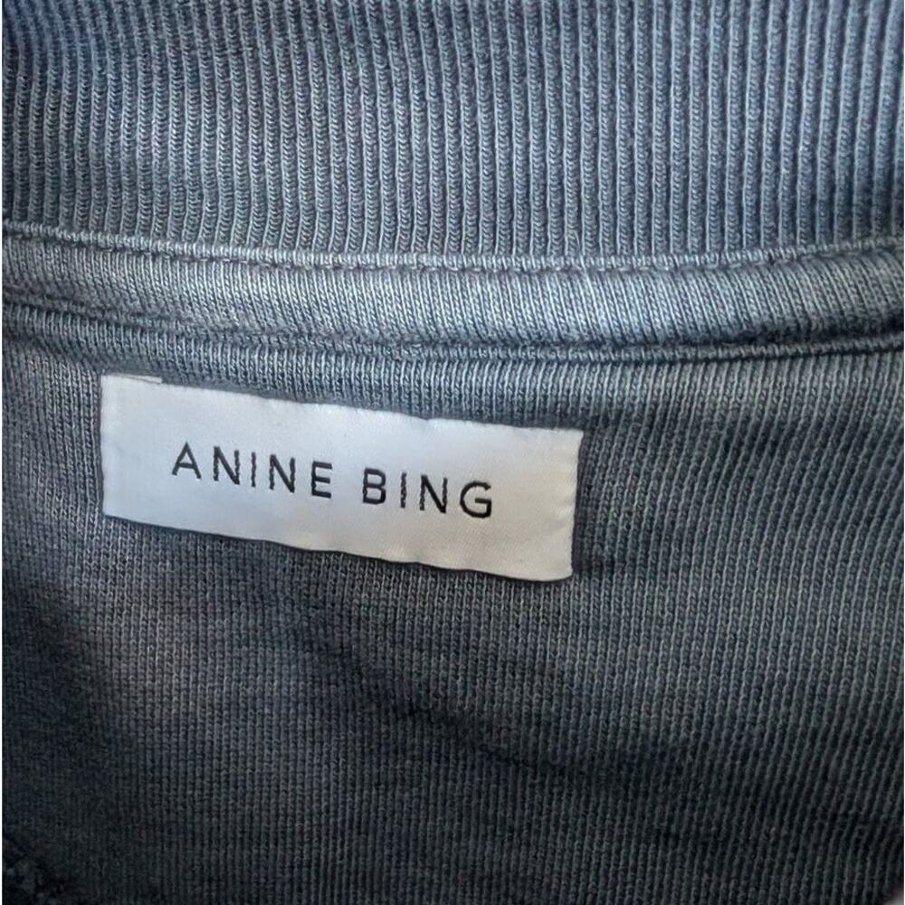 Anine Bing Jaci Sweatshirt Myth San Francisco Womens XS Charcoal Terry Crewneck - Picture 4 of 9